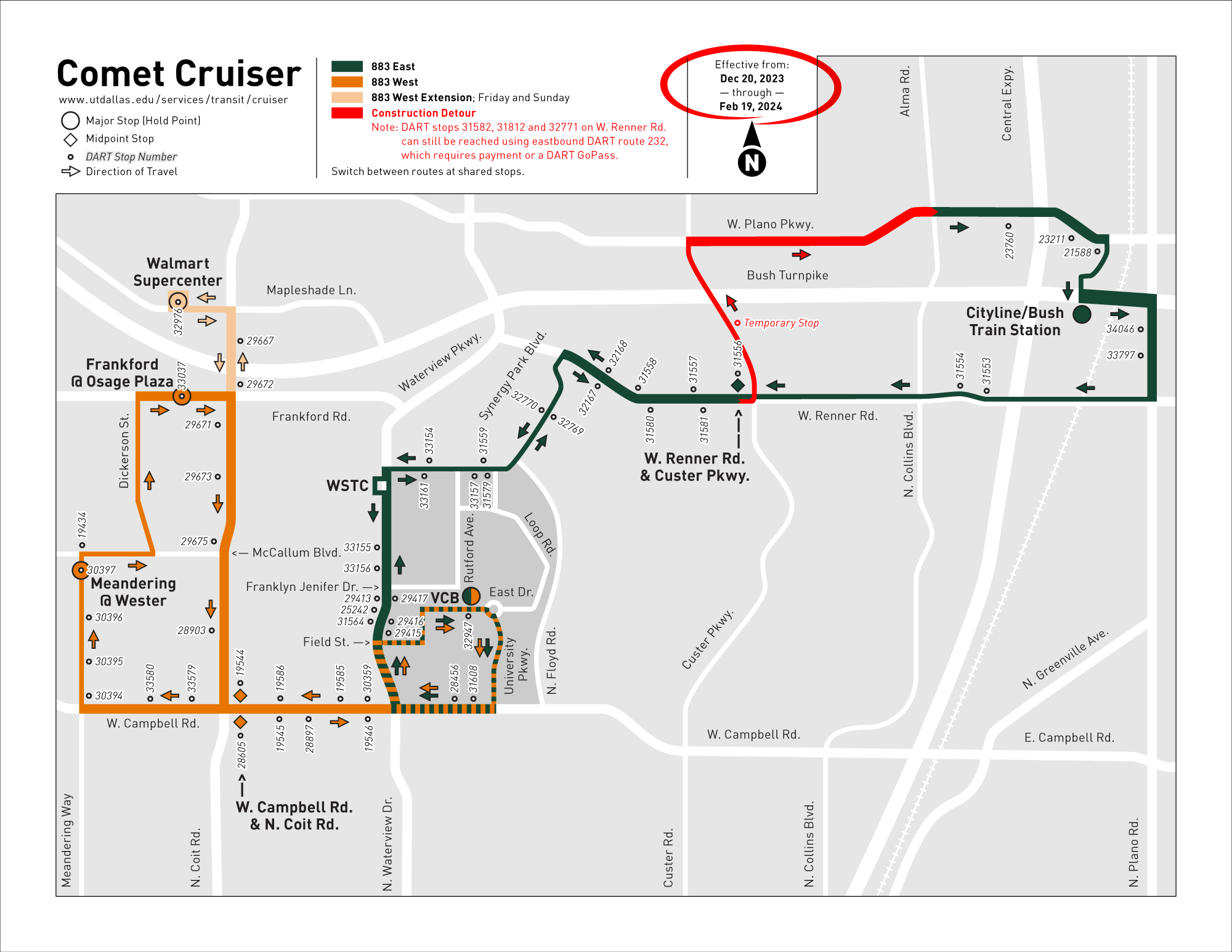 Comet Cruiser Route Map