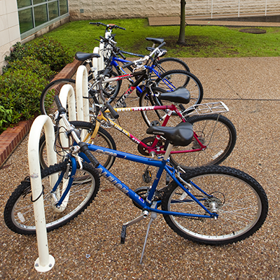 Bicycle racks are located near every University building.
